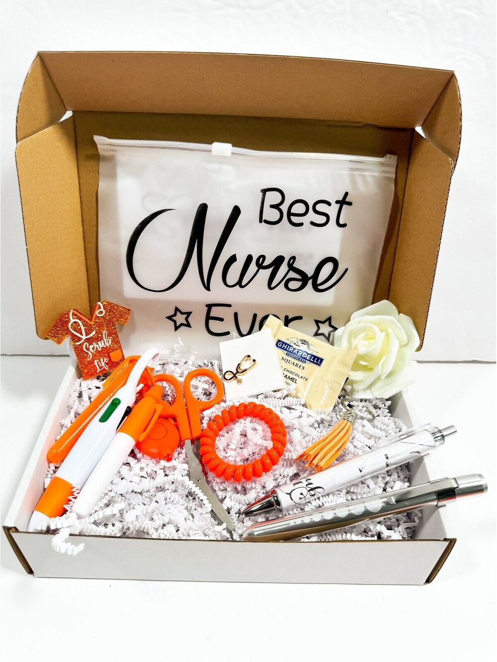 Luxury Nurse Gift Set Box with Pen, Stethoscope Pin, Pen LED